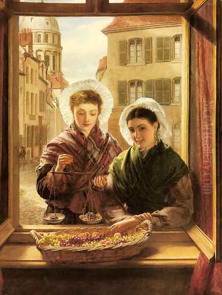 At my Window, Boulogne Oil Painting by William Powell Frith