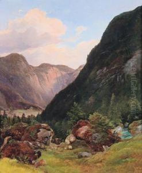 Partie Aus Dem Salzkammergut Oil Painting by Franz II Steinfeld