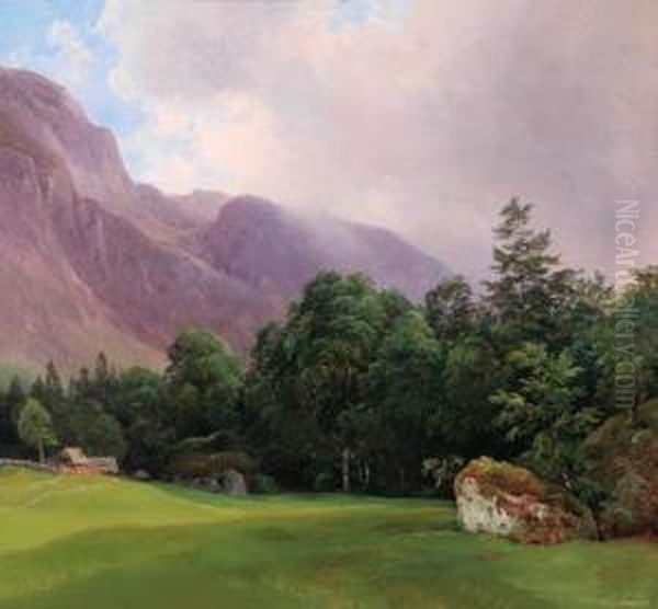 Ein Stiller Winkel Im Salzkammergut Oil Painting by Franz II Steinfeld