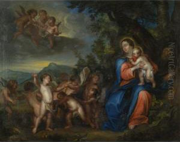 Virgin With Child Oil Painting by Jacques De Stella