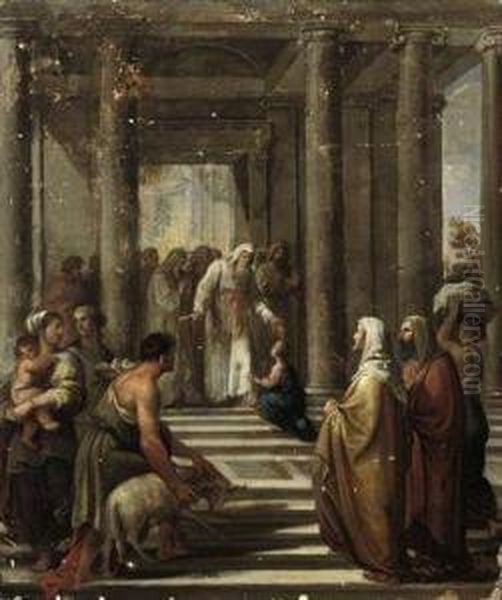 The Presentation Of The Virgin In The Temple Oil Painting by Jacques De Stella