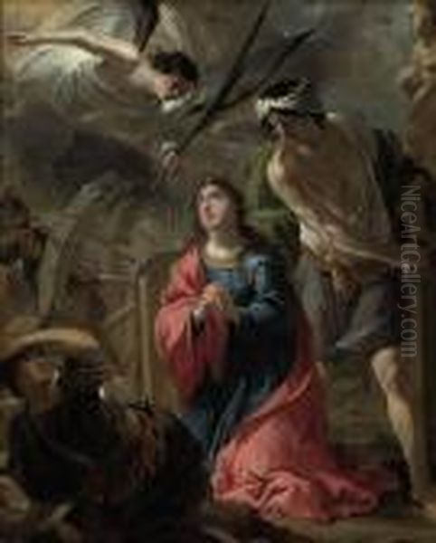 The Martyrdom Of Saint Catherine Of Alexandria Oil Painting by Jacques De Stella