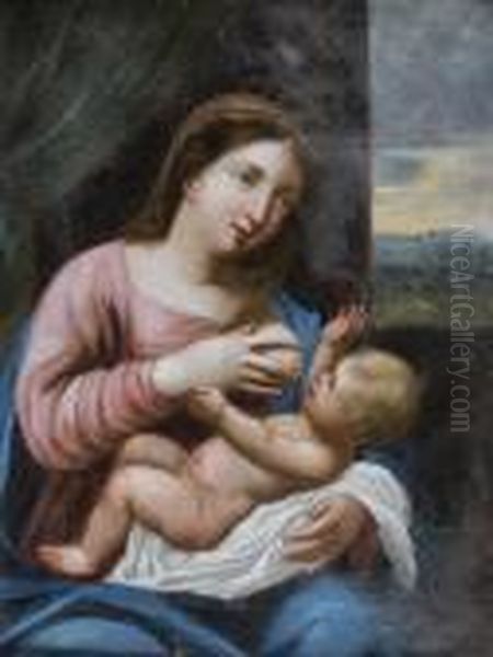 Vierge A L'enfant Oil Painting by Jacques De Stella