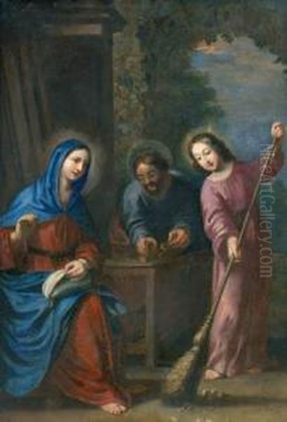 La Sainte Famille Oil Painting by Jacques De Stella