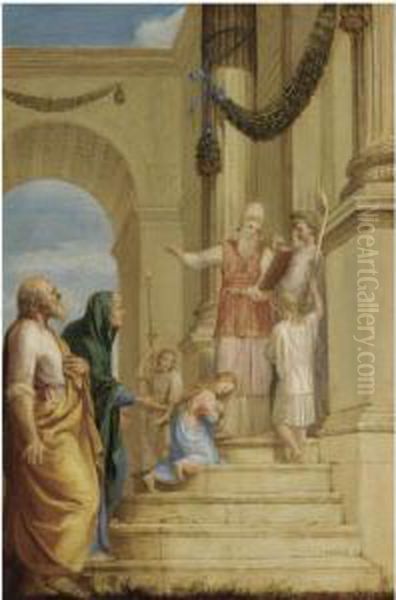 The Presentation Of The Virgin In The Temple by Jacques De Stella