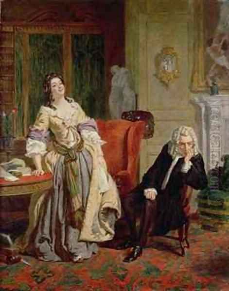 The Rejected Poet Alexander Pope and Lady Mary Wortley Montagu in 1863 Oil Painting by William Powell Frith