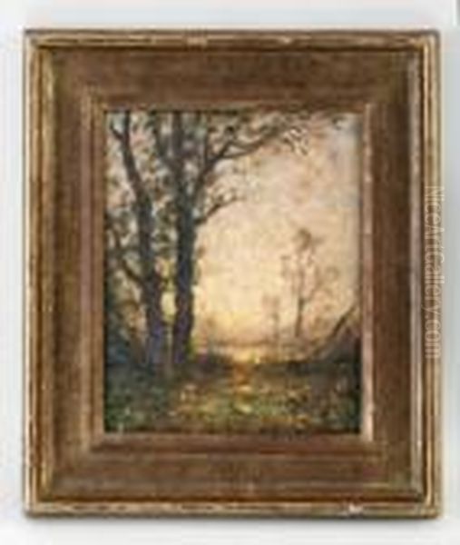 Sous-bois Au Crepuscule Oil Painting by Alphonse Stengelin