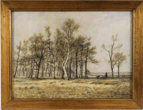 Paysage Hollandais Avec Berger Oil Painting by Alphonse Stengelin