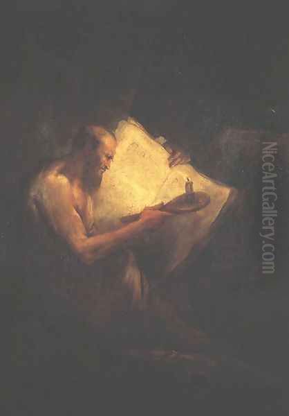 Philosopher Pythagoras Oil Painting by Pietro Falca (see Longhi)