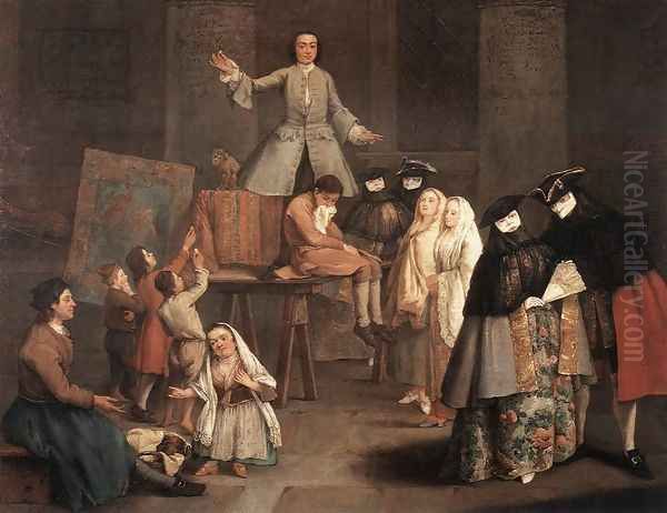 The Tooth Puller 1746 Oil Painting by Pietro Falca (see Longhi)