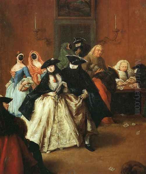 Al Ridotto Oil Painting by Pietro Falca (see Longhi)