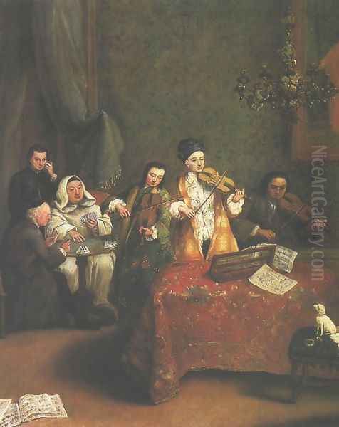 Concerto Oil Painting by Pietro Falca (see Longhi)