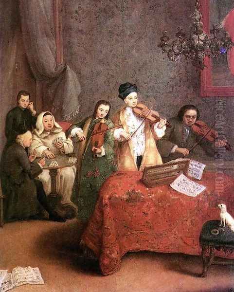 The Concert 1741 Oil Painting by Pietro Falca (see Longhi)