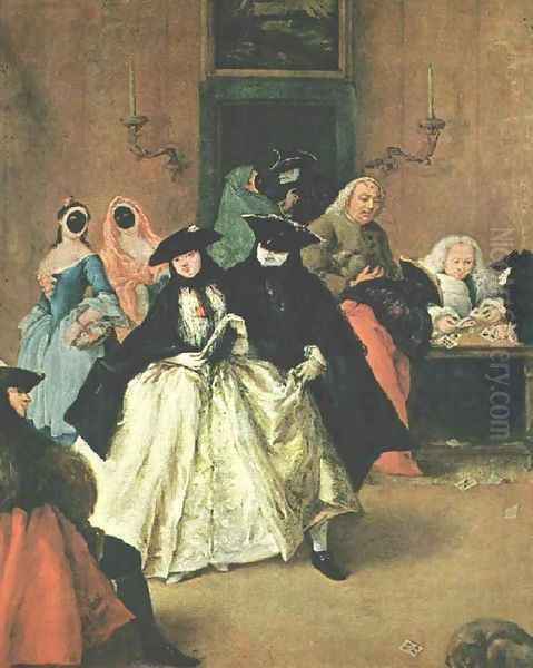 The Ridotto 1740s Oil Painting by Pietro Falca (see Longhi)