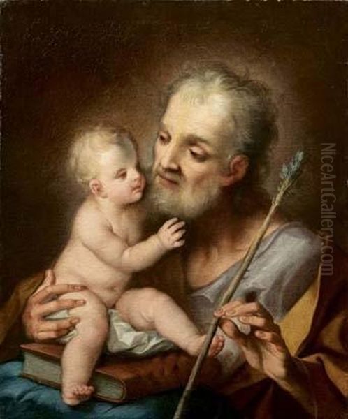 San Giuseppe E Il Bambino Oil Painting by Ignazio Stern