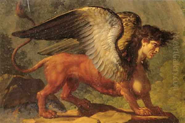 Oedipus and the Sphinx 2 Oil Painting by Francois-Xavier Fabre