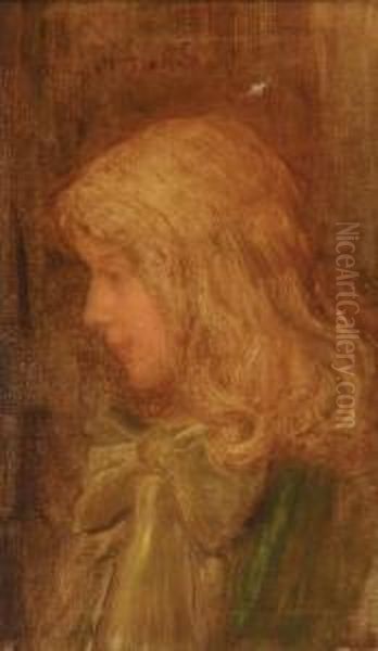 A Child's Head Oil Painting by Charles Walter Stetson