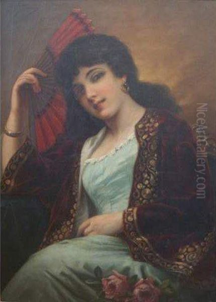 Jeune Orientale Oil Painting by Agapit Stevens