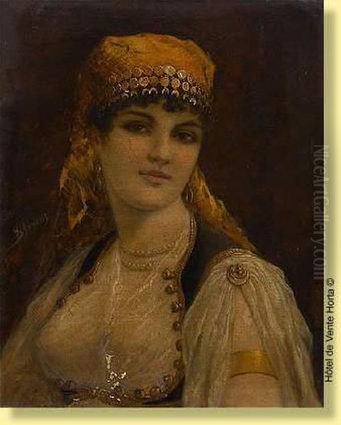 Portrait De Jeune Orientale Oil Painting by Agapit Stevens