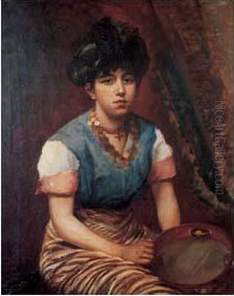 Jeune Femme Orientale. Oil Painting by Agapit Stevens