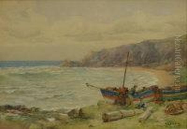 Cobbles At Runswick Oil Painting by Alfred Stevens