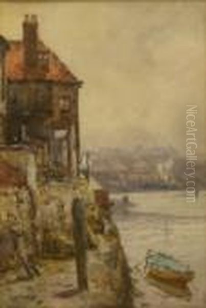 Whitby Harbour Oil Painting by Alfred Stevens