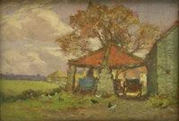 'newton Mulgrave Farm Near Hinderwell Yorks Oil Painting by Alfred Stevens