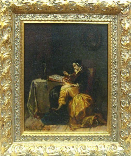 Les Ecritures Oil Painting by Alfred Stevens