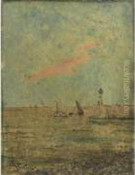 Voiliers A L'entree Du Port by Alfred Stevens