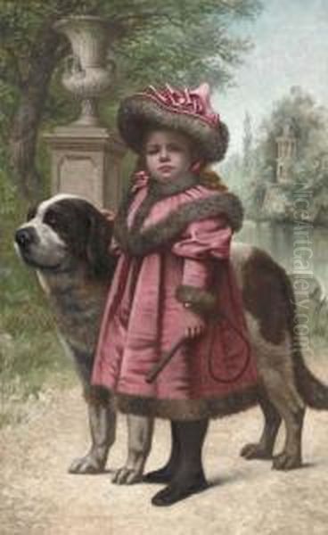 Best Friends Oil Painting by Joseph Edouard Stevens