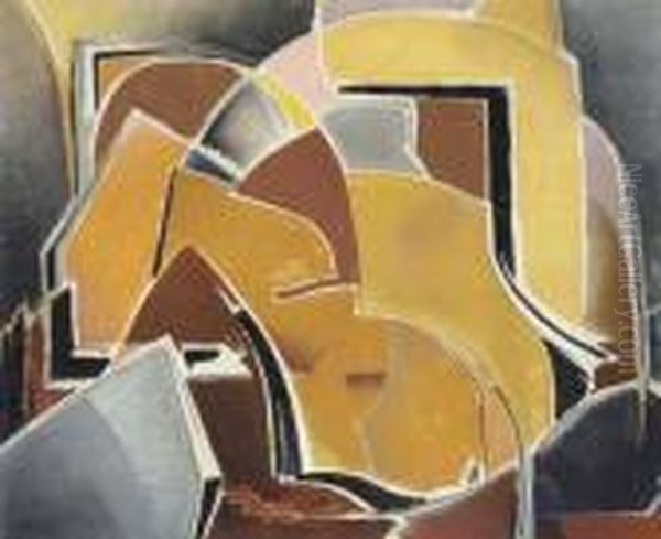 Forms In Brown And Ochre Oil Painting by Will Henry Stevens