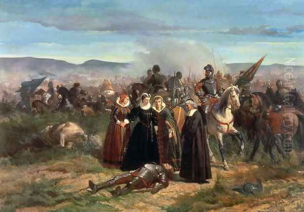 Mary Stuart at the Battle of Langside, May 1568 Oil Painting by Giovanni Fattori