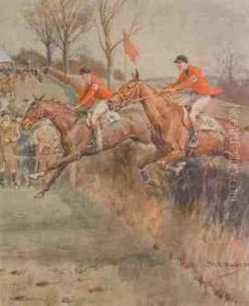 Point To Point Oil Painting by Frank Algernon Stewart