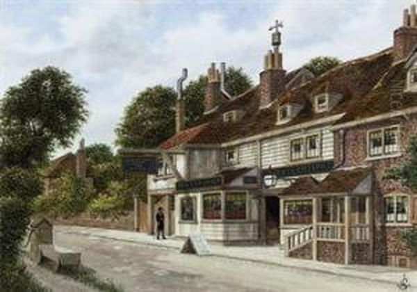 The Rosemary Branch Tavern And Tea Gardens, Southampton Street,peckham Oil Painting by James Lawson Stewart