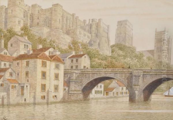 Durham Cathedral From The River Oil Painting by James Lawson Stewart