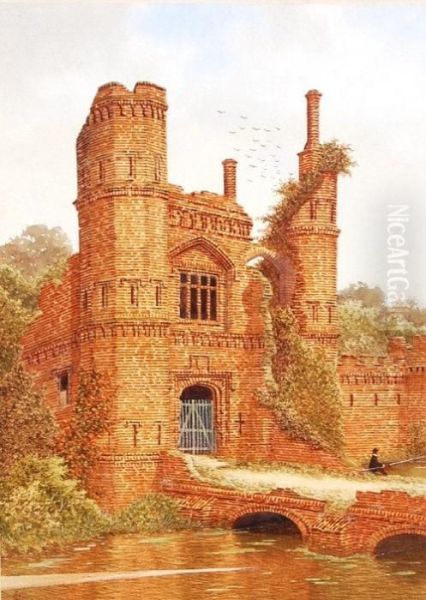 Remains Of Nether Hall, Essex Oil Painting by James Lawson Stewart