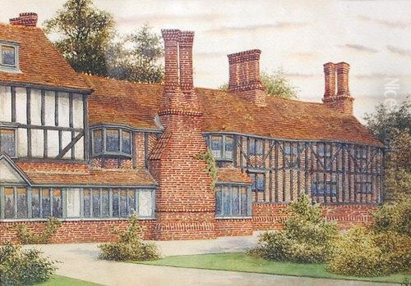 The Old Hall, Near Horsham In Kent Oil Painting by James Lawson Stewart