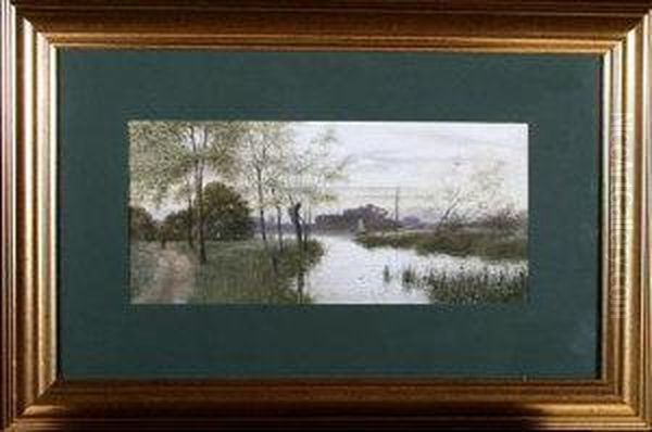 Marshes, Near Kings Lynne Oil Painting by James Lawson Stewart