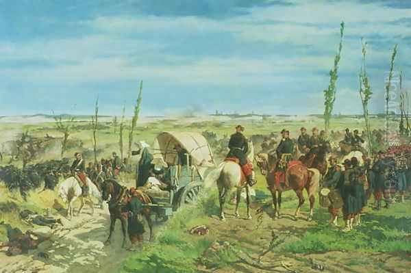 The Italian Camp at the Battle of Magenta, June 1859 Oil Painting by Giovanni Fattori