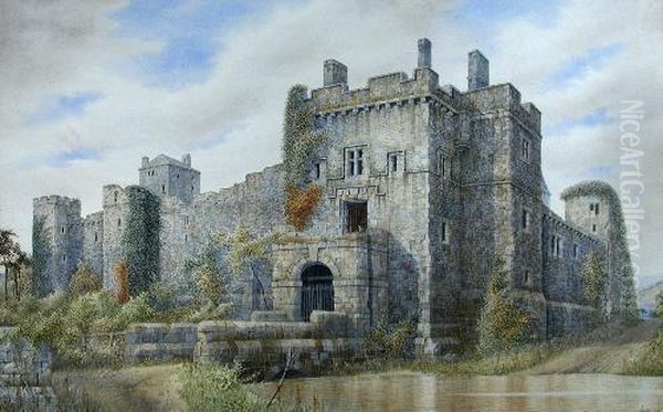 View Of Cockermouth Castle Oil Painting by James Lawson Stewart