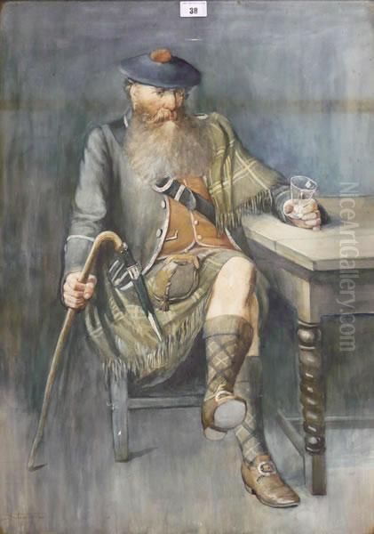 A Highland Gentleman Oil Painting by James Lawson Stewart