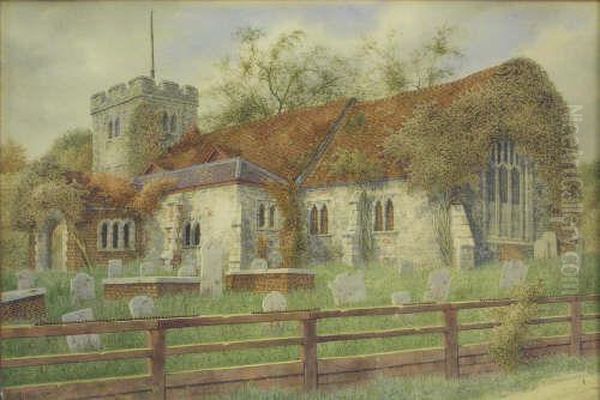 A Village Church Oil Painting by James Lawson Stewart