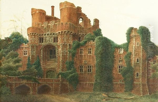 Herstmonceux Castle Oil Painting by James Lawson Stewart