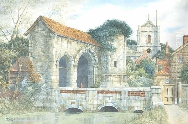 Waltham Abbey Oil Painting by James Lawson Stewart