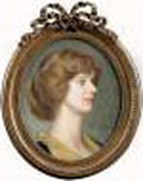 Portrait De Jeune Fille Oil Painting by J. Stewart