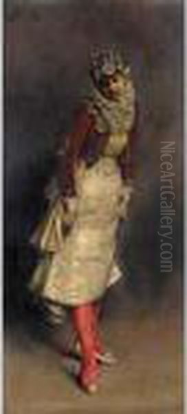 The Dancing Girl Oil Painting by J. Stewart