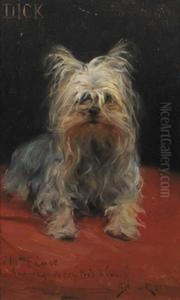 Dick - Le Plus Aime Des Petits Chiens Oil Painting by J. Stewart