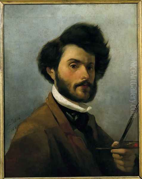 Self Portrait, 1854 Oil Painting by Giovanni Fattori