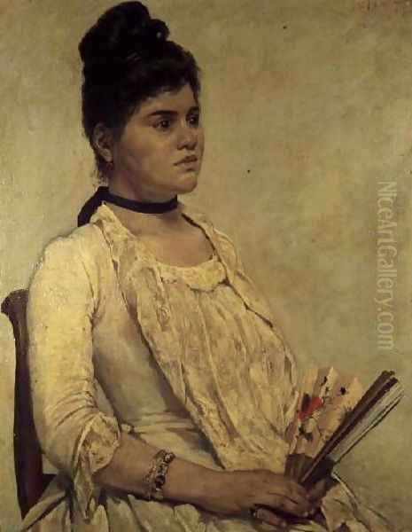 Portrait of the Step Daughter, 1889 Oil Painting by Giovanni Fattori