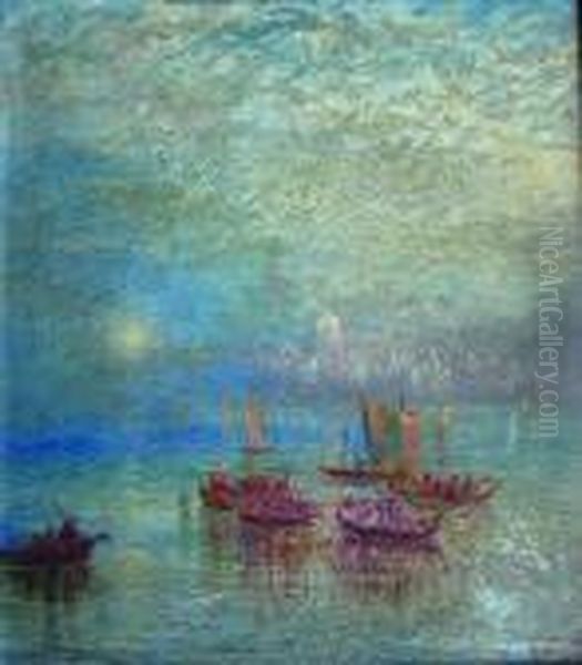 Venice: Morning; Evening Oil Painting by George Blackie Sticks